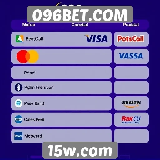 Métodos de pagamento oferecidos no 096BET.COM